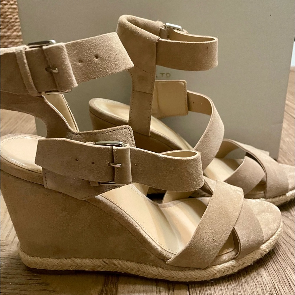 Never worn with box Marc Fisher sueded wedge sandals Wmns size 8.5